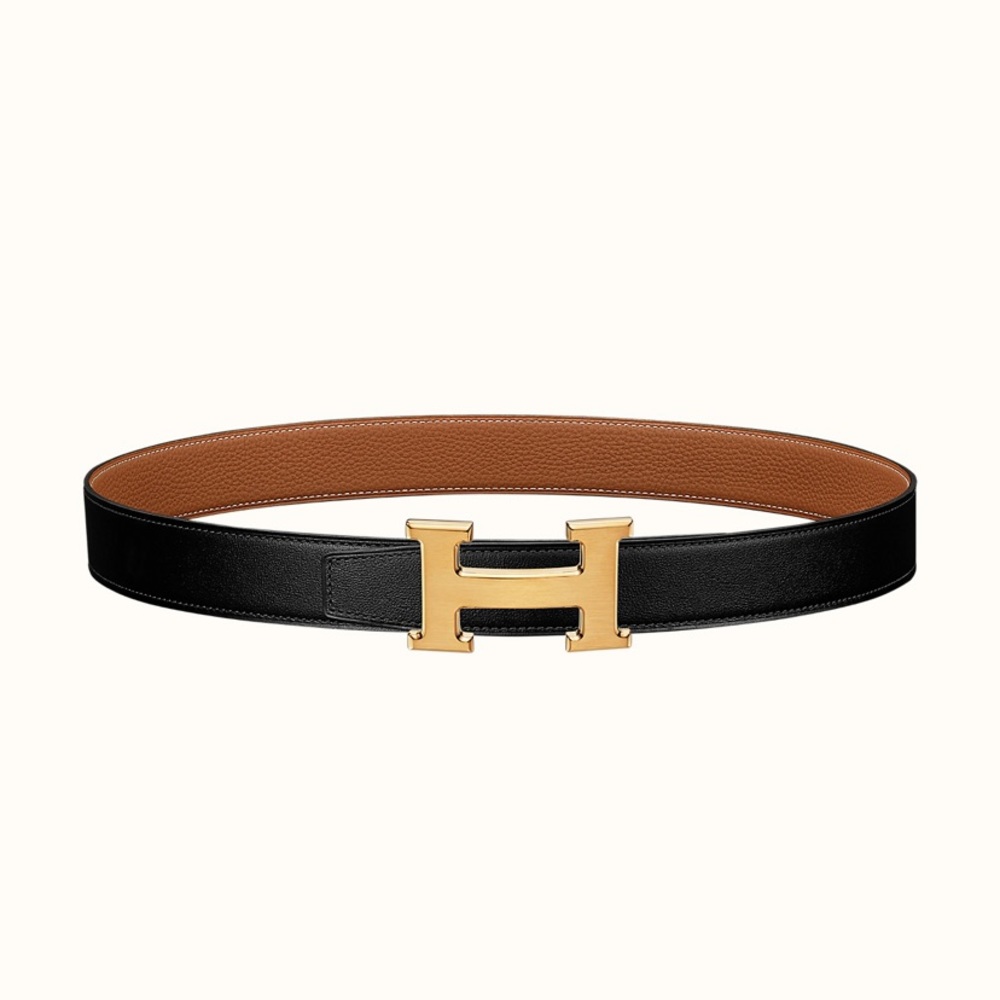 Hermès H Belt — Black/Tan/Gold